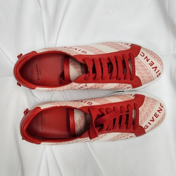 Authenticated Red/Pink Givenchy Leather Printed Sneakers Size 9/39 - Picture 8 of 12